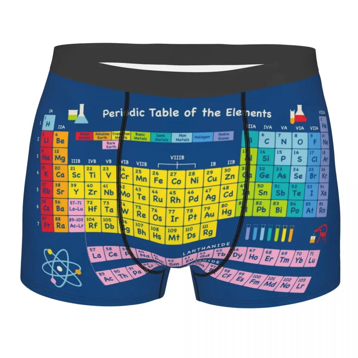 Periodic Table Boxer Shorts For Homme 3D Printed Chemistry Science Pattern Underwear Panties Briefs Stretch Underpants