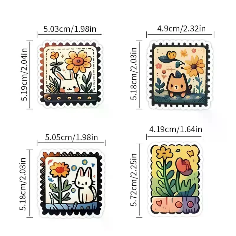 50 قطعة/المجموعة لطيف الحيوان ختم ملصقات الشارات الأمتعة المحمول دراجة نارية الهاتف ملصق مضاد للمياه ألعاب أطفال