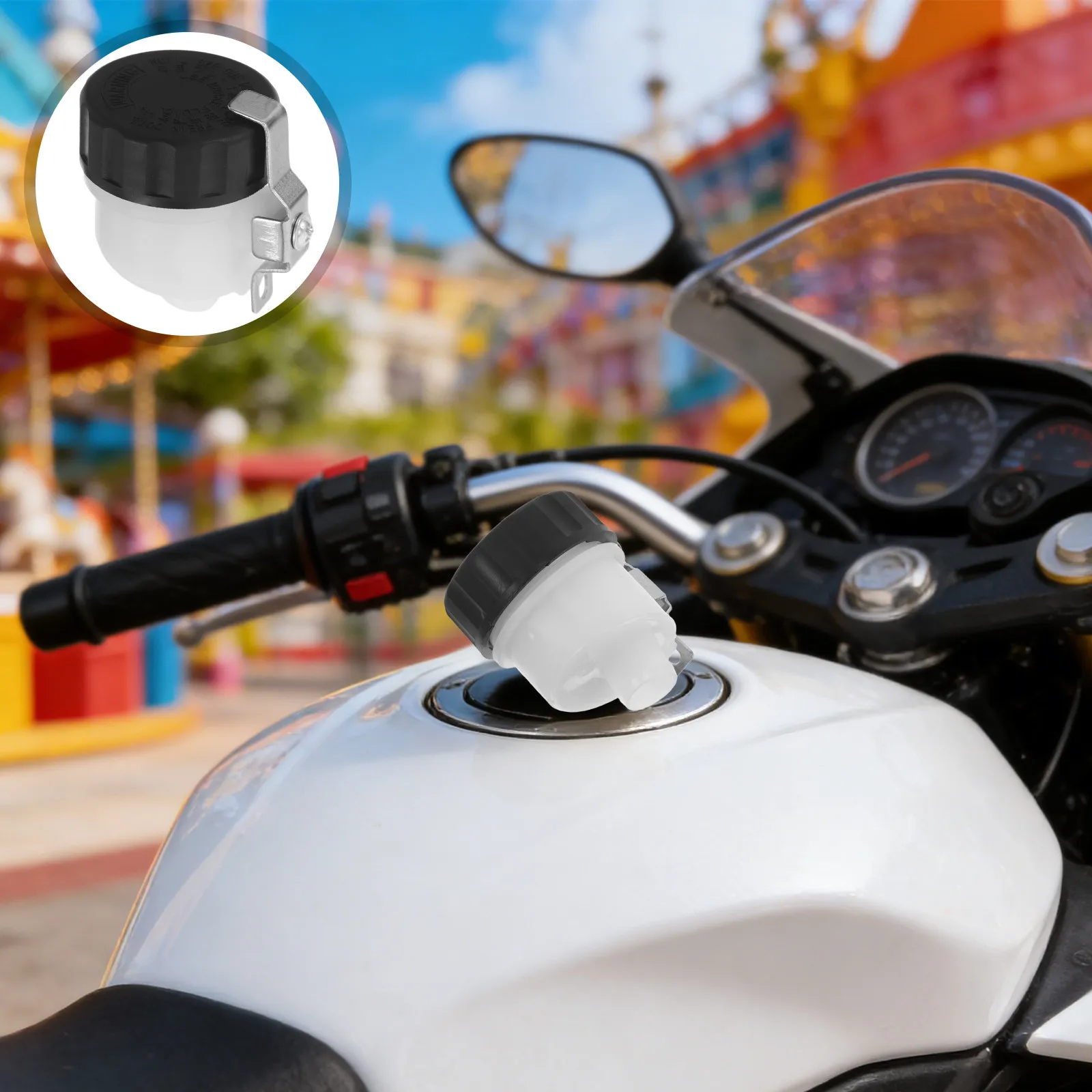 Motorcycle Clutch Master Cylinder Oil Tank Transparent Compatible for Cbr1000rr 2004-2007 Hydraulic Clutch Fluid Reservoir Brake
