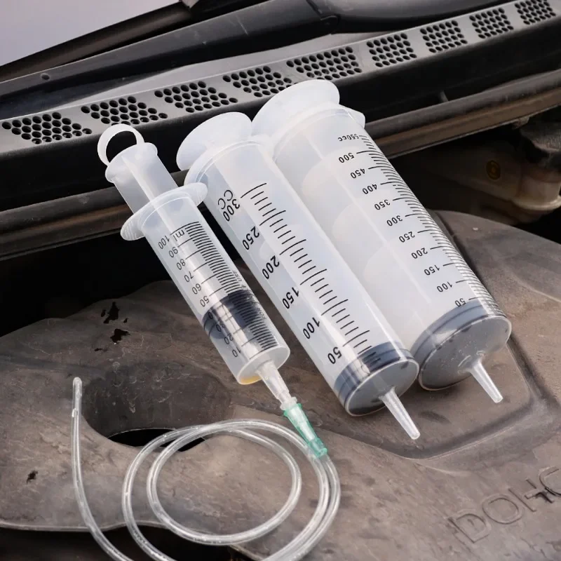 550/300/100ml Oil Pump Syringe Car Needle Barrel Oil Pump with 1m Hose Pet Feeding Measuring Pump Hydroponics Nutrient Syringe