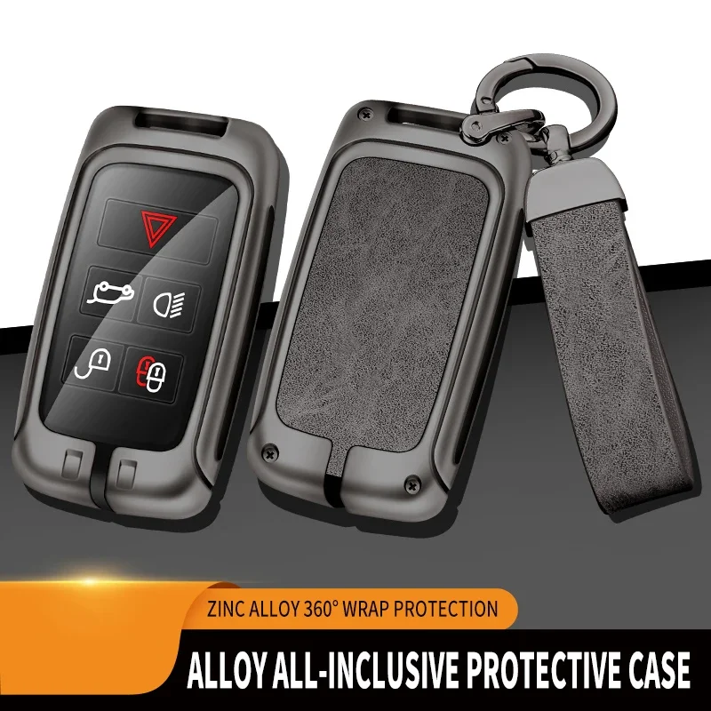 

For Land Rover Car Key Case Cover Range Rover Discovery 5 Sport 2018 2019 For Jaguar XEL E-PACE 2019 Metal Leather Accessories