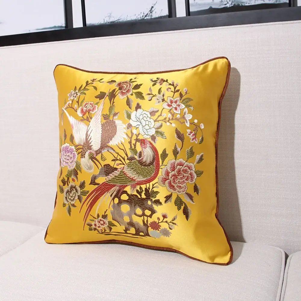 45x45 سنتيمتر الكلاسيكية زهرة الطيور المخدة الفاخرة لينة الداكرون رمي غطاء الوسادة الكرتون مستطيلة الطيور زهر البرقوق المخدة