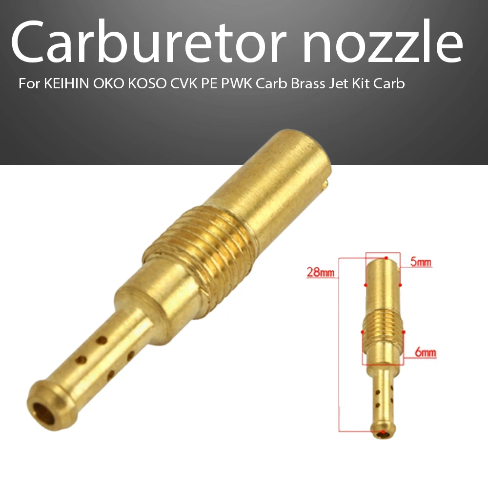 

1PCS Mortorcycle Carburetor nozzle Main Jets and Slow Pilot Jets for KEIHIN OKO KOSO CVK PE PWK Carb Brass Jet Kit Carb