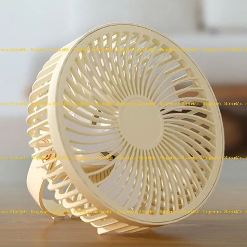 D08B 6.9'' Multi-function Remote Control Timing Hanging Fan with Hook+Lamp 2000mAh Small Ceiling Fan USB Charging for Kids