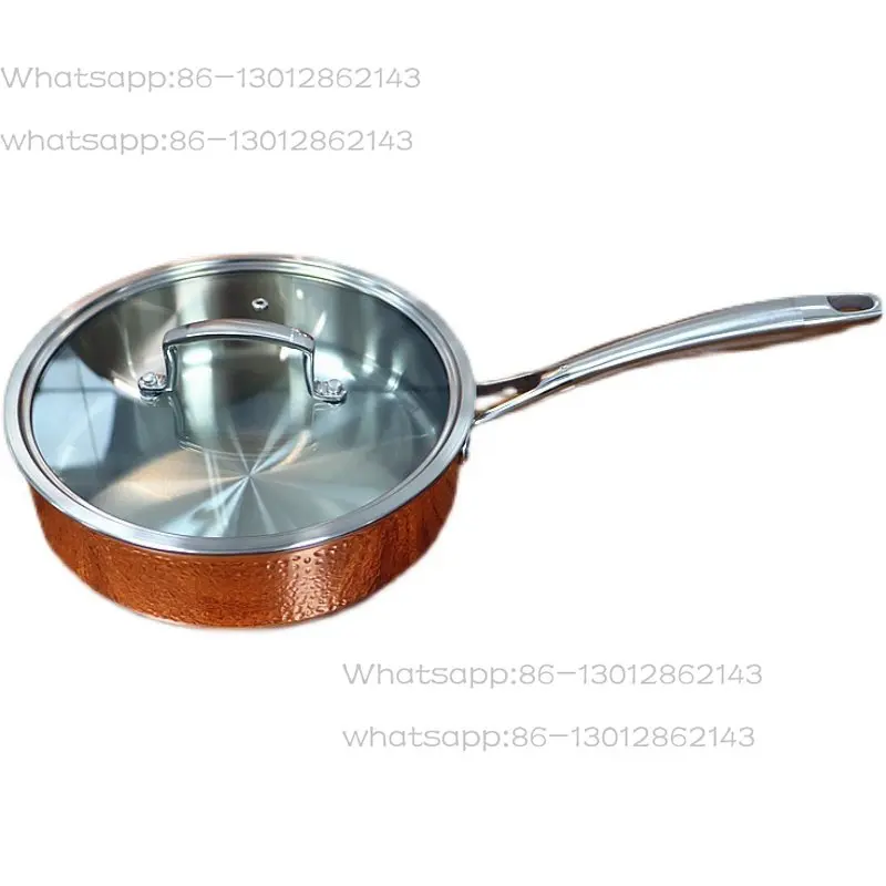 

Thickened three-layer copper pot soup pot/milk pot/frying pan multi-specification cost-effective foreign trade rose gold