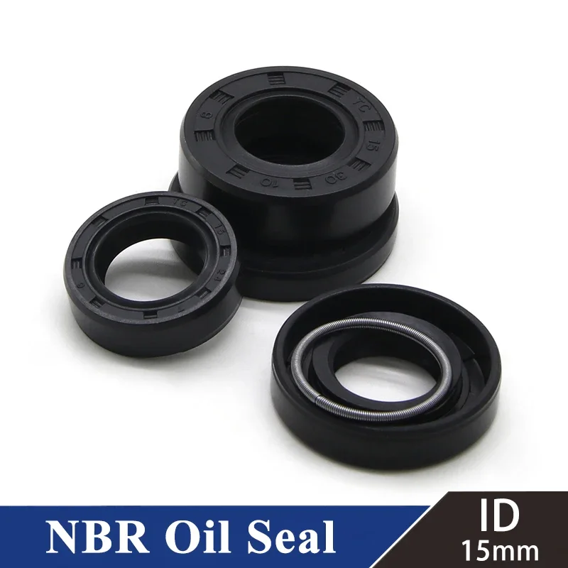 2/5pcs ID 15mm NBR Oil Seal TC-15*22/24/25/26/28/30/32/35/40/42*5/7/8/10mm Nitrile Rubber Shaft Double Lip Oil Seals