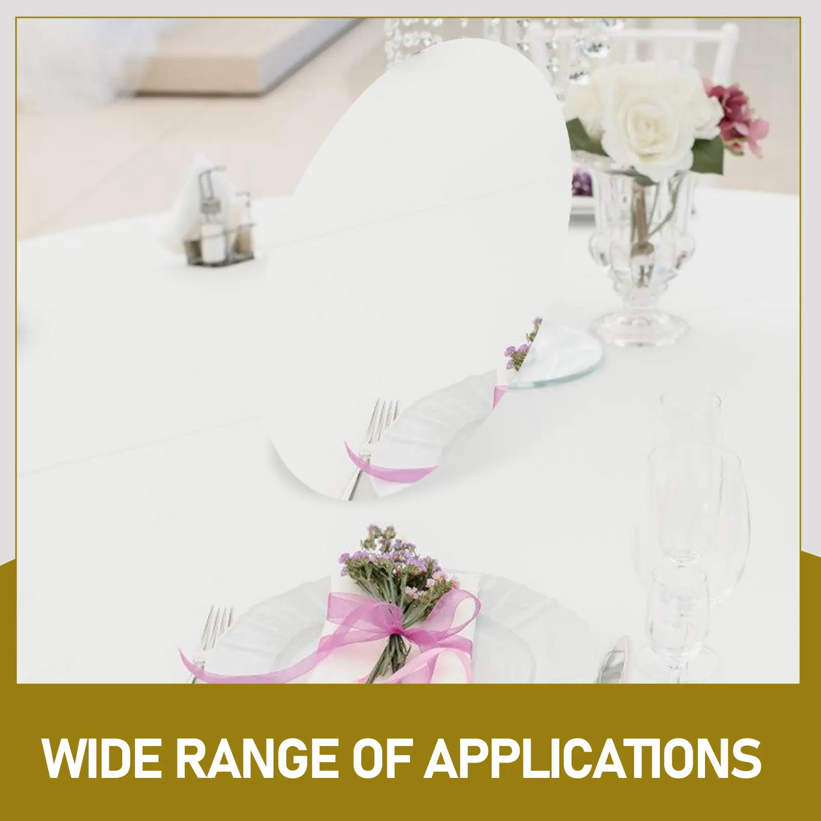 3Pcs Round Mirror Trays Acrylic Elegant Wedding Table Centerpieces Decorative Plates Party Bridal Shower Reception Dining