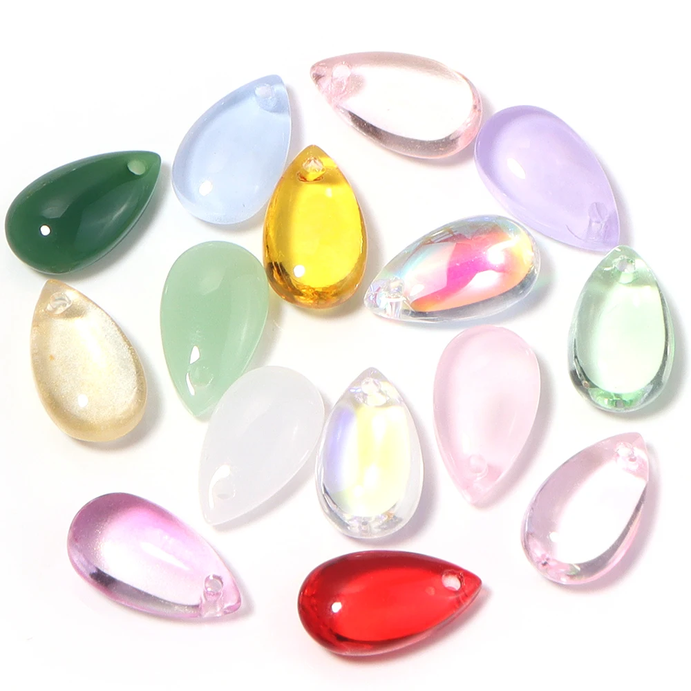 50 Stück/Lot Wassertropfenförmige Tschechische Glasperlen, Lampwork-Perlen für Schmuckherstellung, DIY-Halsketten, Haarnadeln, Anhänger und Zubehör – Detail 3