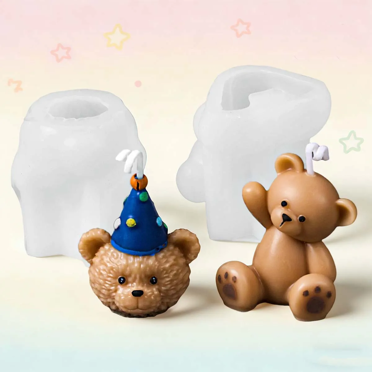 Simulation Teddybär Form Silikon Kerze Form 3D Duft Kerze Form Nette Souvenir Geburtstag Geschenk DIY Handwerk Geschenk Machen Werkzeuge