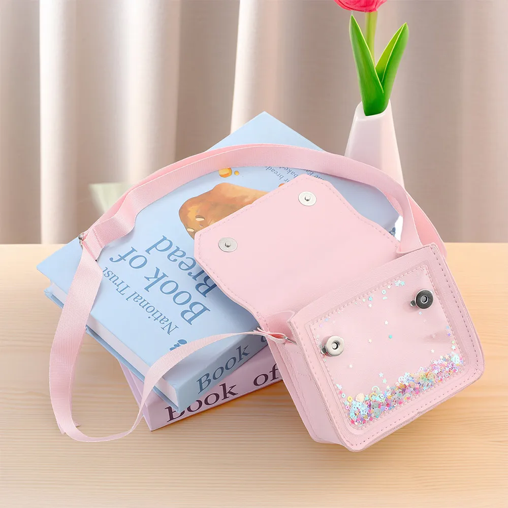 Children's Messenger Bag Cute Flowers PU Leather Small Shoulder Bag Handbags Mini Crossbody Bags