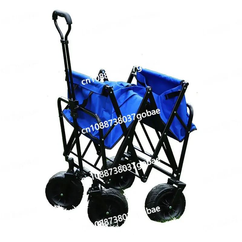 New Small and Light Travel Easy Folding Cart, Hand-pulled Camper with Table Board, Portable Handling Camper