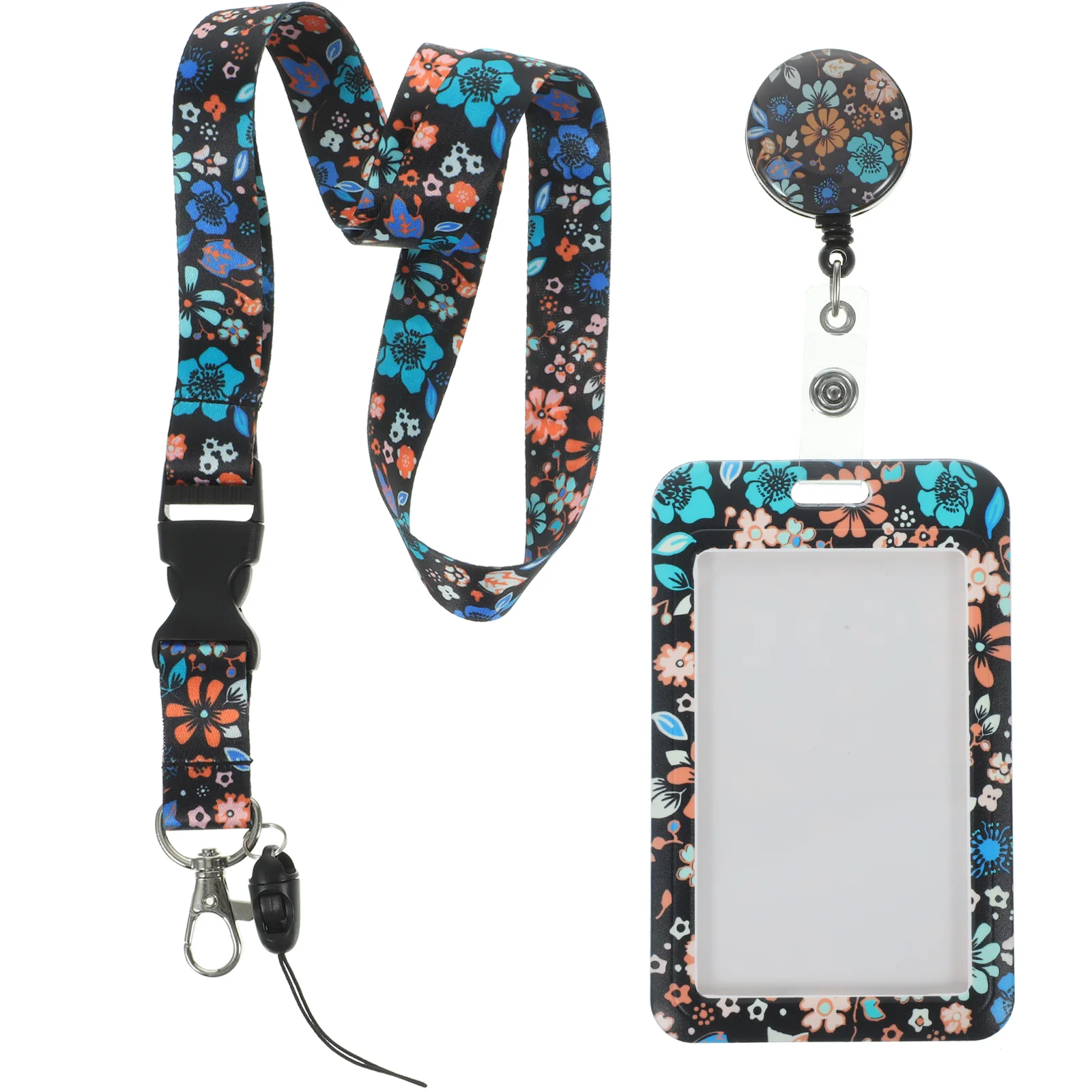 

Card Set Easy to Pull Buckle Id Badge Holder with Lanyard School Cards Keeper Teacher Credit Student Picture Heavy Reel
