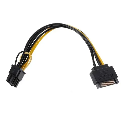 15 Pin SATA Male To 8 Pin (6+2) PCI-E Female Video Card Power Supply Adapter Cable 8 Pin PCIe To SATA 15 Pin Power Cable