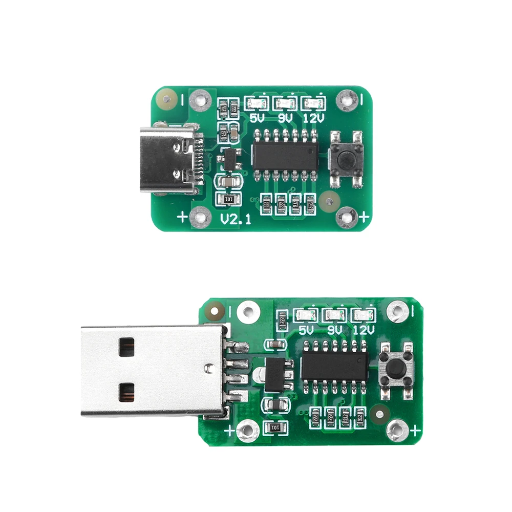 USB / Type-C Decoy Trigger Board QC2.0 QC3.0 Fast Charging Module Supports DC 5V 9V 12V Support Button Manual Control