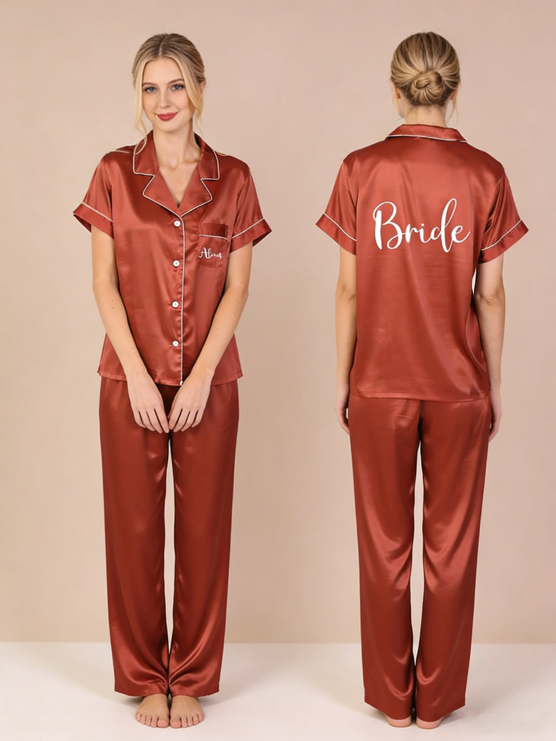 

Набор атласных пижам для невесты и подружек невесты, мягкая свадебная одежда для сна, идеальный подарок для подружек невесты на свадебную вечеринку