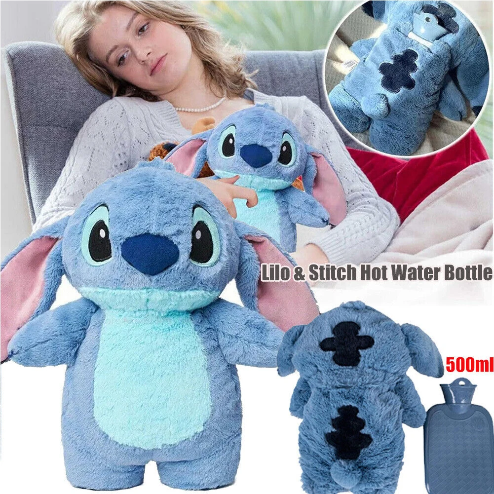 Stitch Home Hot Water Filling Bag 500ml Cute Hot Water Bottle Bag Soft Plush Shoulder Hand Warmer Winter Plush Warm Hand Bag