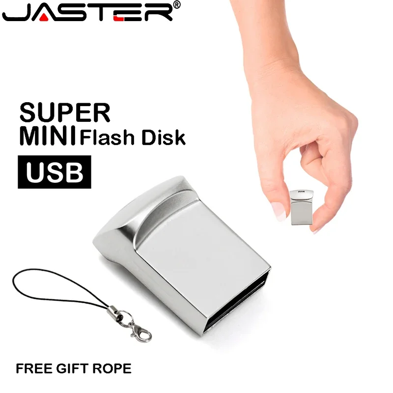 JASTER Mini Metal USB 2.0 dyski typu Flash 64GB rzeczywistej pojemności pendrive 32GB prezent biznesowy Pen Drive 32GB 16GB przenośny dysk