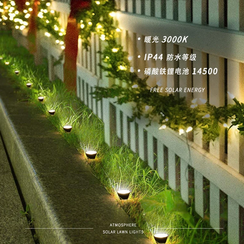 

Newest Solar Lawn Lights ABS Waterproof One To Ten Guide Warm Light Outdoor Home Garden Solar Courtyard Atmosphere Lighting Hot