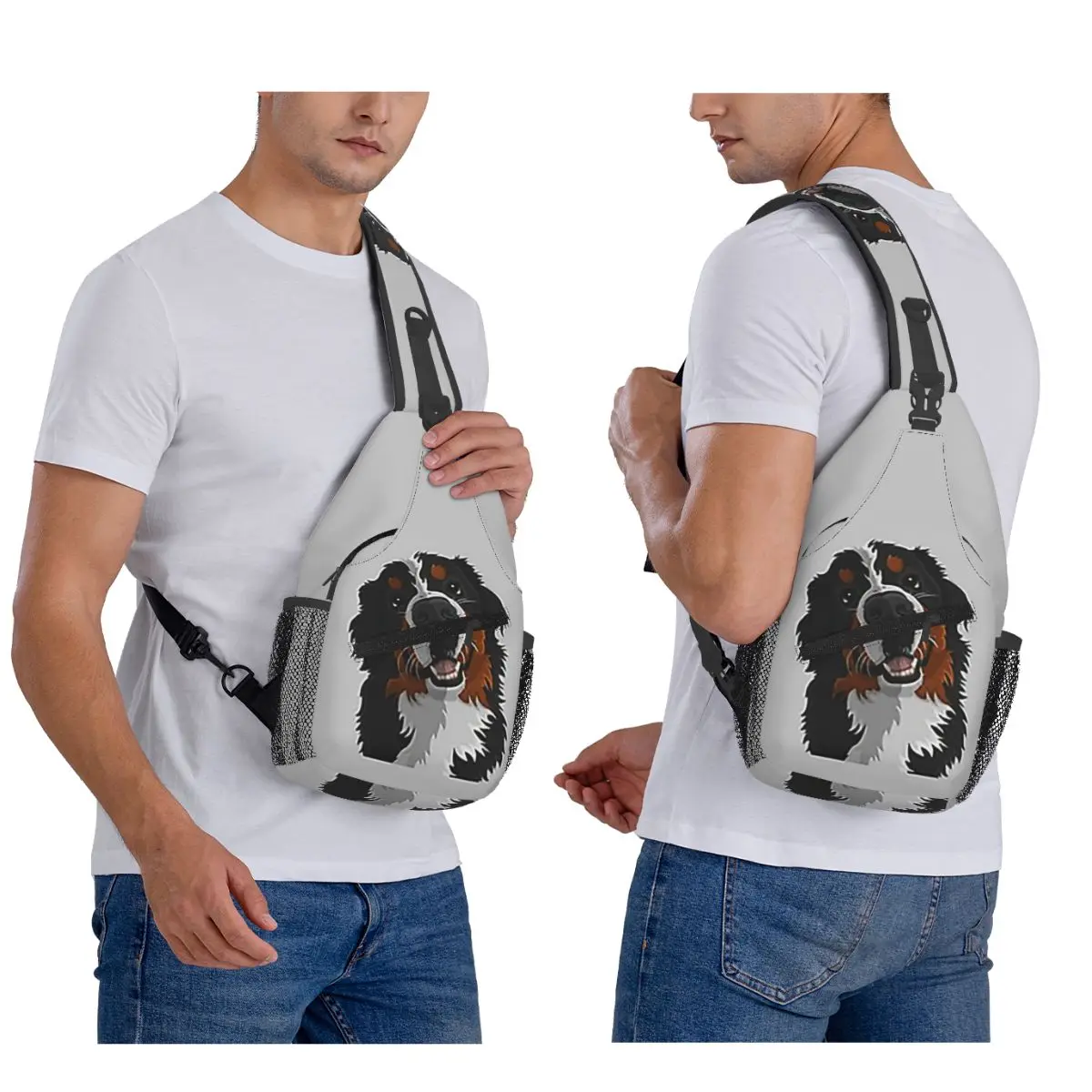 

Bernese Mountain Dog Chest Bag Men Sling Crossbody Backpack Chest Bag Traveling Hiking Daypack Shoulder Bag