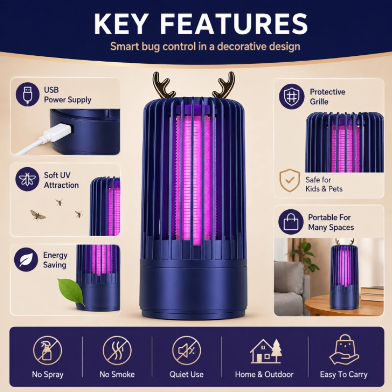 Lighting Bug Decor - USB Powered Electric Bug Zapper Lamp