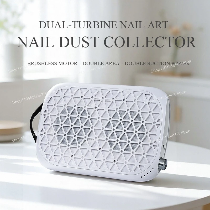 Dual Turbo Nail Dust Collector, High Power Silent System for Professional Salon and Home Nail Stations