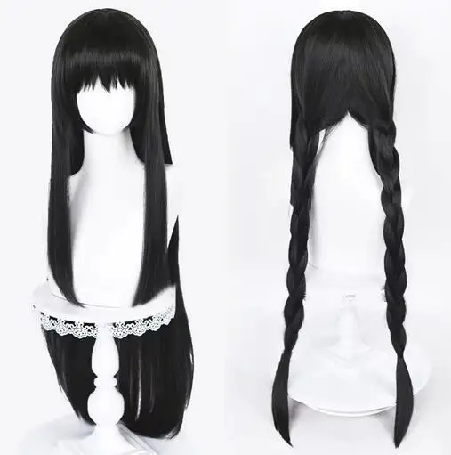 

2 Styles Akemi Homura Cosplay Synthetic Wig 90cm Long Black Wigs Cosplay Anime Wig Heat Resistant Hair Halloween