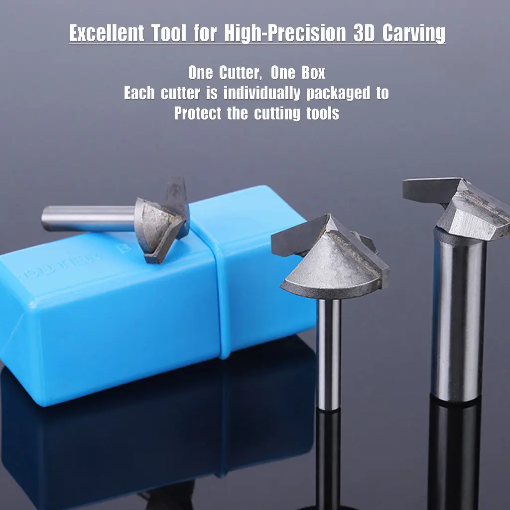 8/12mm V-그루브 모따기 라우터 비트 베벨 밀링 커터 3D 초경 목공 엔드밀 MDF 아크릴 절단의 CNC 조각 도구