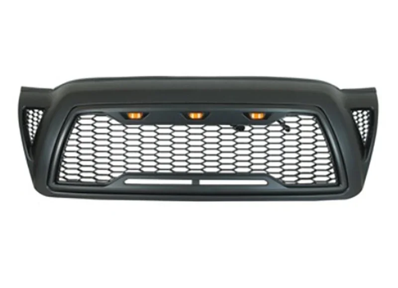 New！ Fit for 2005-2011 Toyota Tacoma 3 pcs led amber light custom front upper Mesh Grille