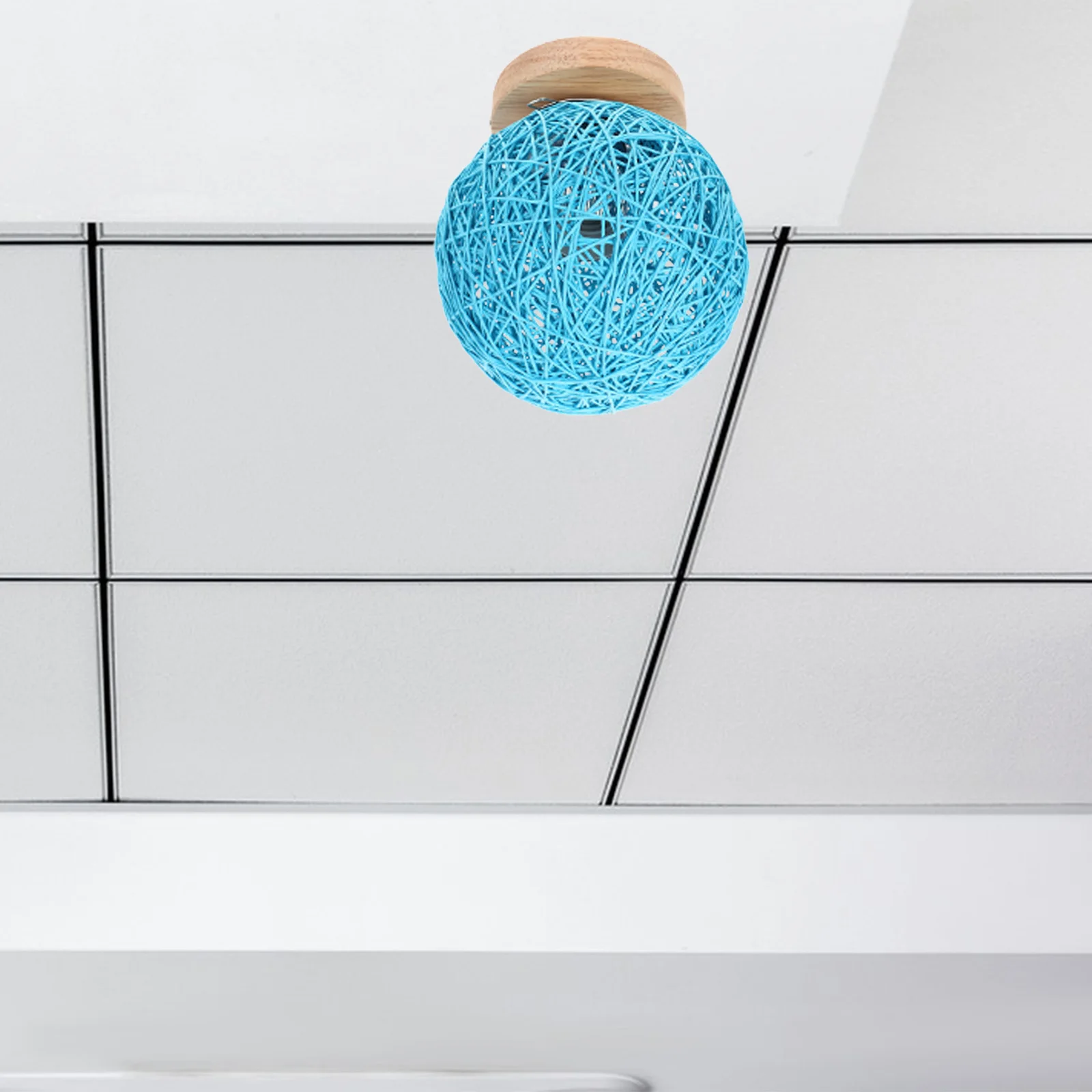 

Bathroom Ceiling Flush Light Flush Mount Ceiling Lamp For Living Room Woven Rattan Wooden Style Lighting