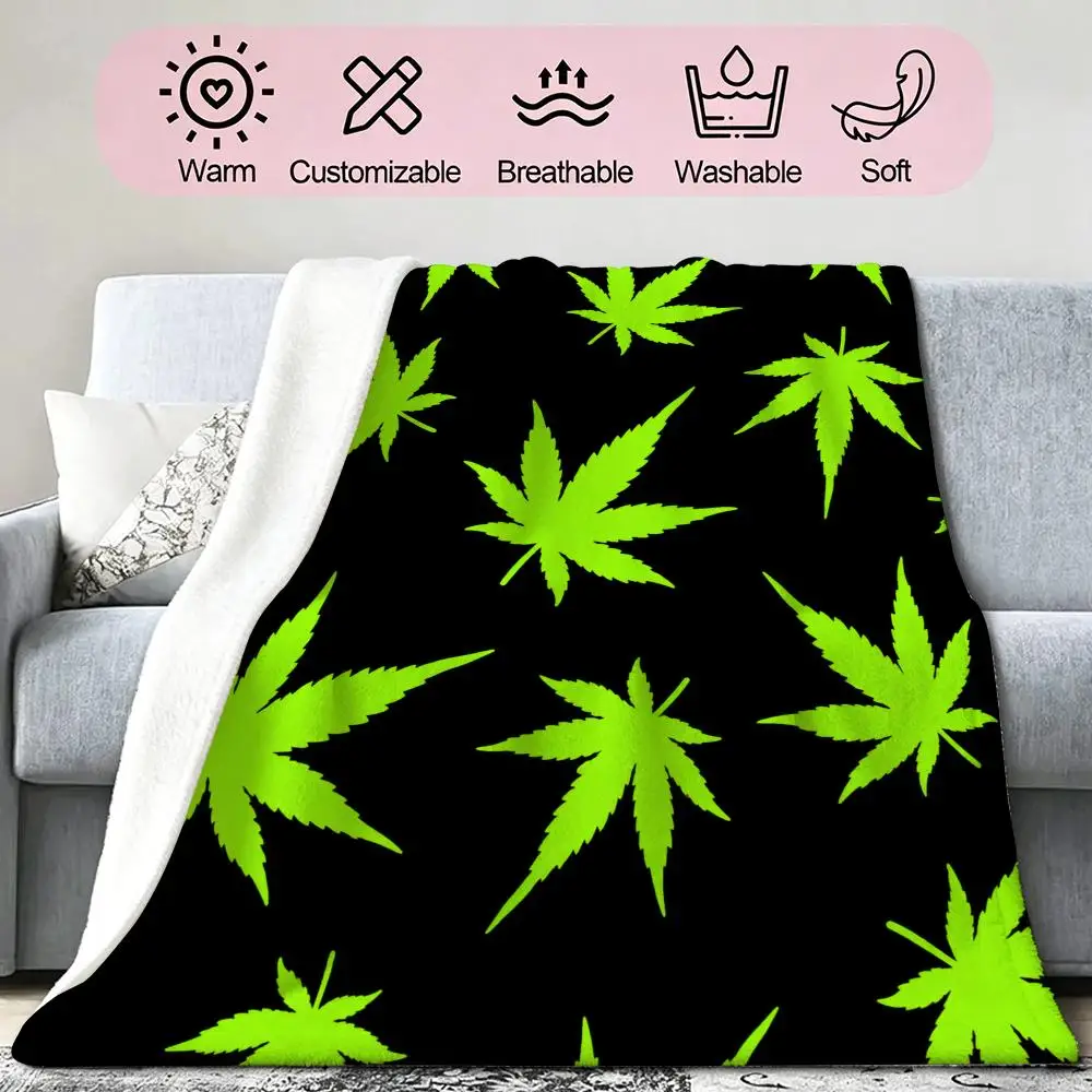 Autumn Maple Gift for Women Throw Soft Cozy Flannel Blanket for Couch Sofa Bed, Mid-Century Modern Art Lover Gift