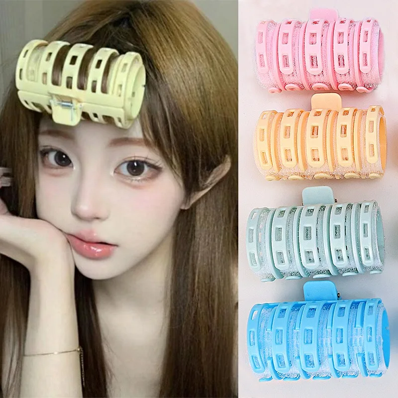 1Pc Solid Color Random Color Self-adhesive Bangs Curlers Lazy Spiral Hairclips Bangs Roll Curler Plastic Hair Bows Styling Tools