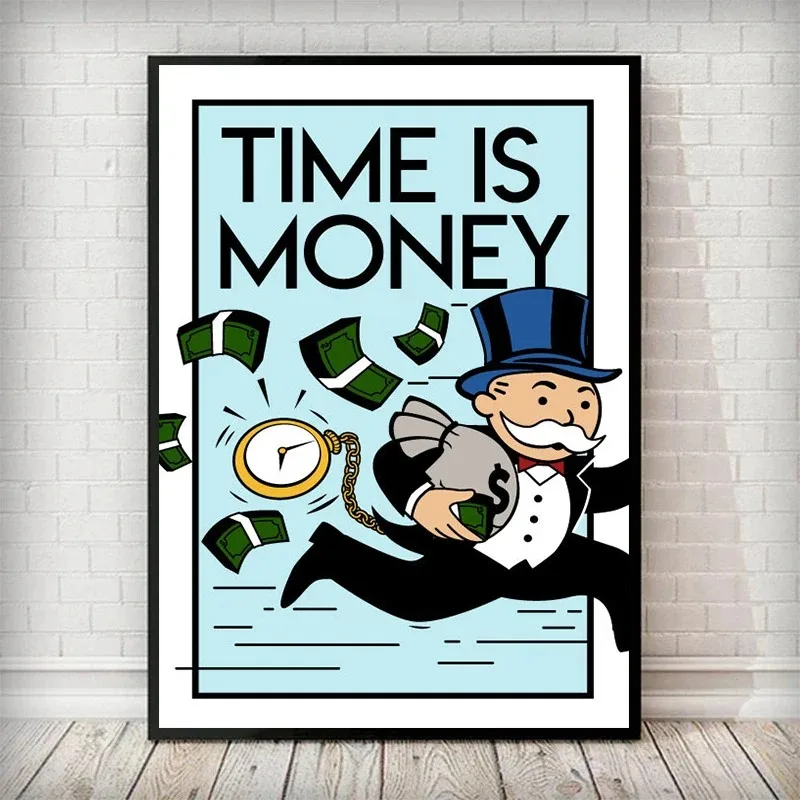 Monopoly Poster Cartoon Character Inspirational Quotes Canvas Painting Studio Wall Decoration Art Picture Frameless