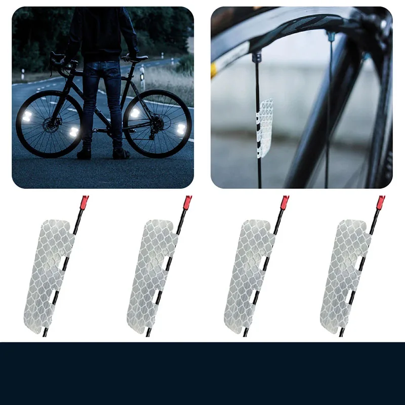 

4Pcs Bicycle Reflective Stickers for Wheel Spokes & Rims Waterproof, Self-Adhesive Safety Reflectors for MTB, Road, City