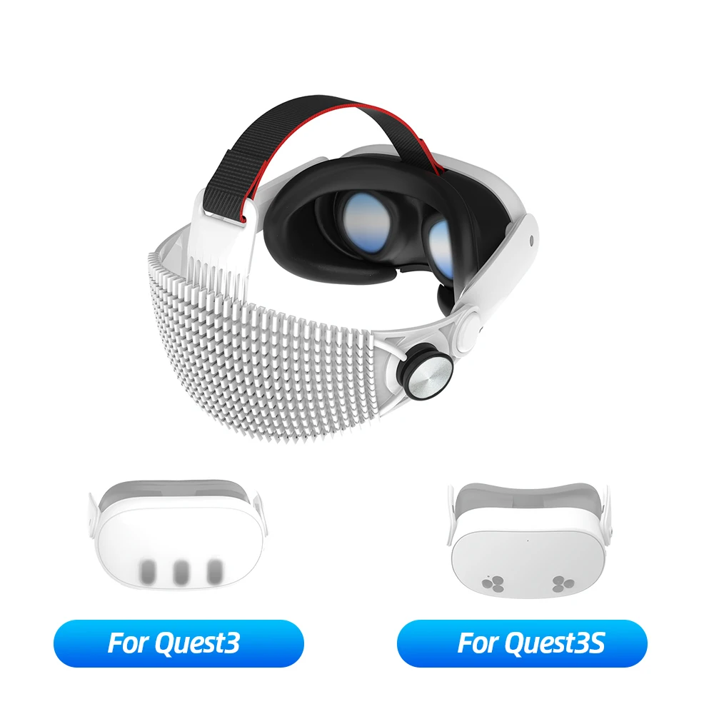 VR Meta Quest3 und Quest3S Stirnbänder, verstellbare Größe, bequem, atmungsaktiv, weiches Gummi-Stirnband-Zubehör – Detail 1