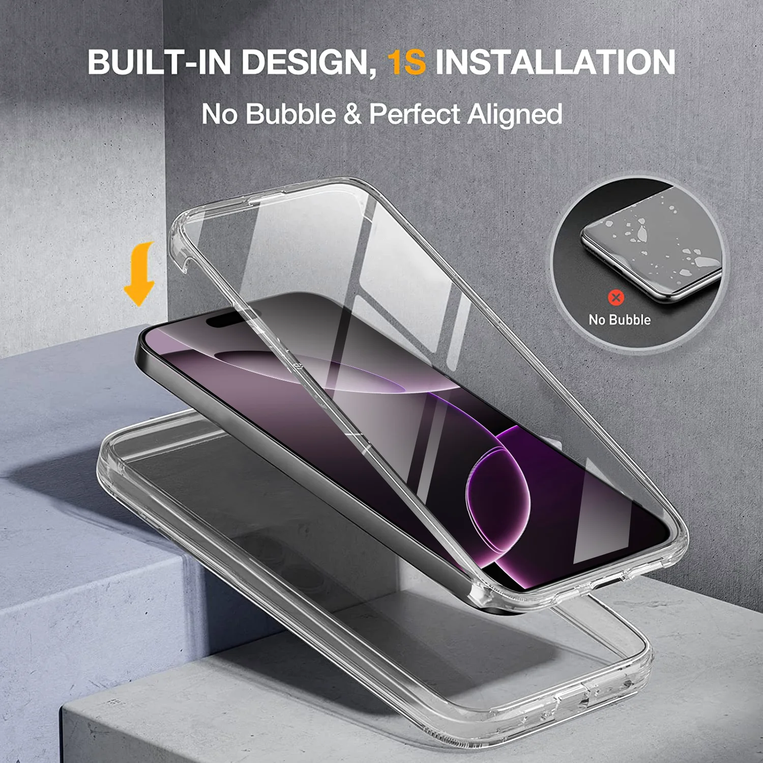 360-Ganzkörper-Vorder- und Rückseite, transparente Schutzhülle für iPhone 17, Air 16E, 16, 15, 14, 13, 12, 11 Pro Max Plus PC + TPU-Stoßstangenabdeckung