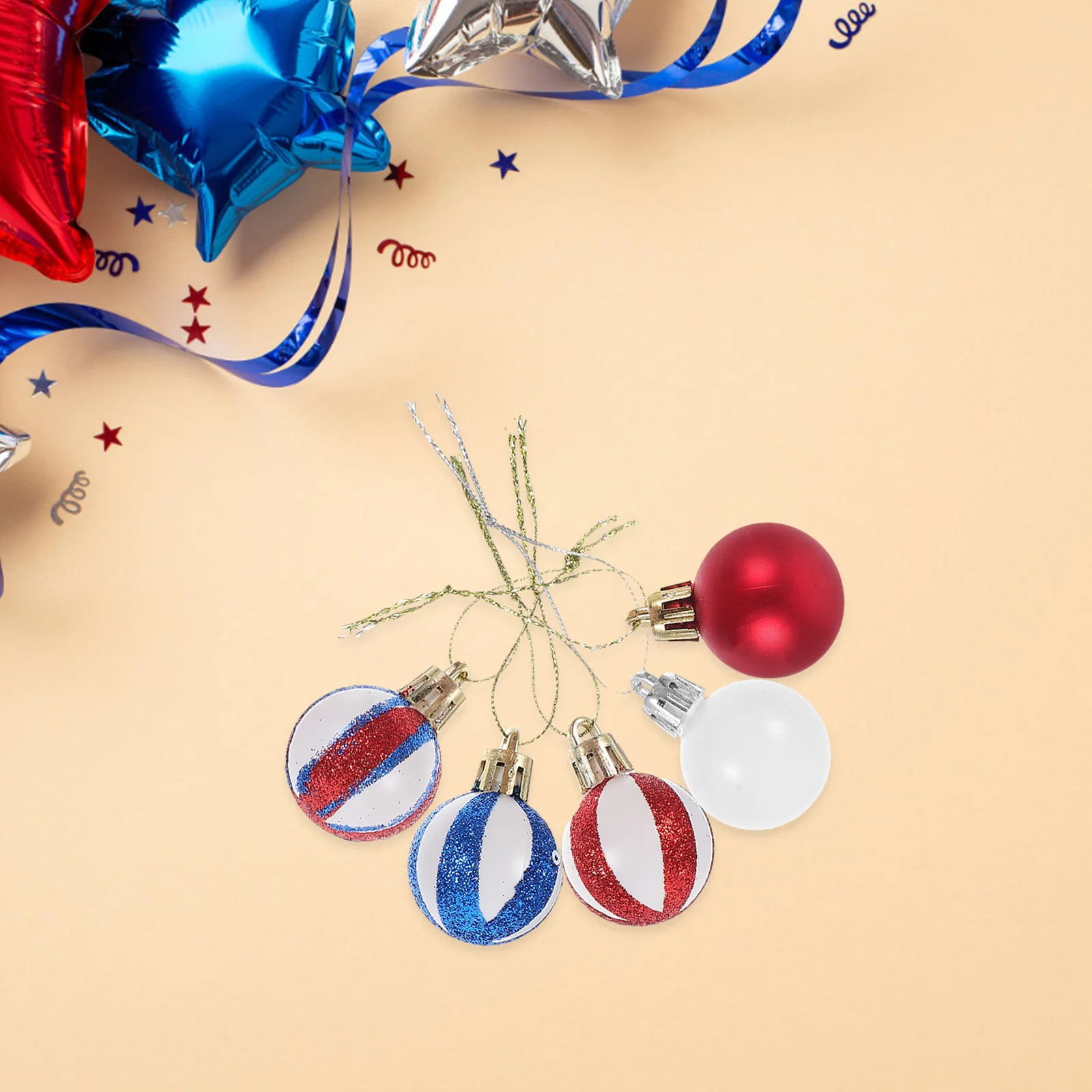 

54 Pcs Flag Pendant Independence Day Decor Ball Hanging Ornaments Decoration Balloons Plastic Patriotic