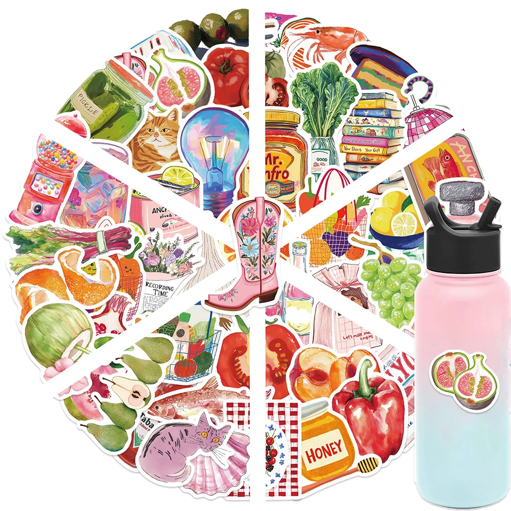 

10/30/50pcs Mediterranean Tomato Cute Cartoon Stickers Aesthetic Waterproof Graffiti Suitcase Phone Notebook Sticker Classic Toy