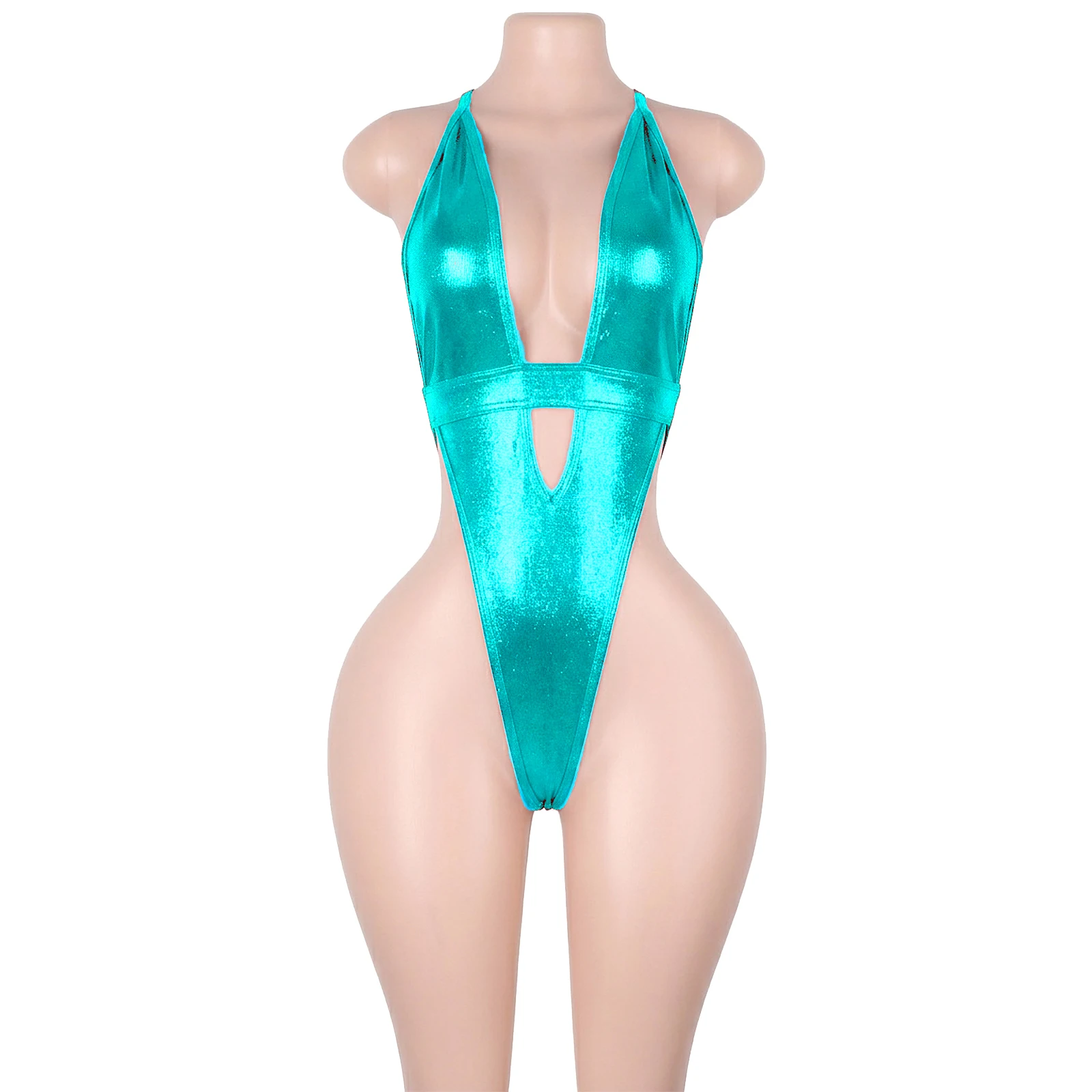 Wholesale Exotic Dance Wear Night Club Costumes Performance Wear Diamond Bodysuits Fishnet G-String Stripper Apparel Thong Set - view 3