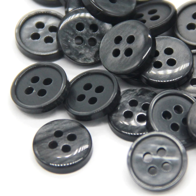 HENGC 9/10/11mm Small Transparent Resin Shirt Buttons For Clothing Dress Skirts Doll Mini Decorations DIY Crafts Black Wholesale