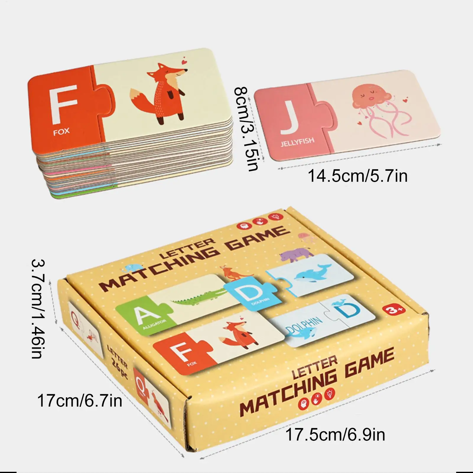 Toddler Cards Matching Toy Kids Letters Learning Matching Cards Parent-Child Interactive Early Learning Toy For Children 1.5–6