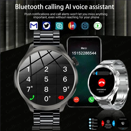 Imagen 2 del producto 2025 nuevo reloj inteligente para hombres 1,85 pulgadas brújula 410 mAh batería grande GPS seguimiento de movimiento Bluetooth llamada monitoreo de salud relojes inteligentes