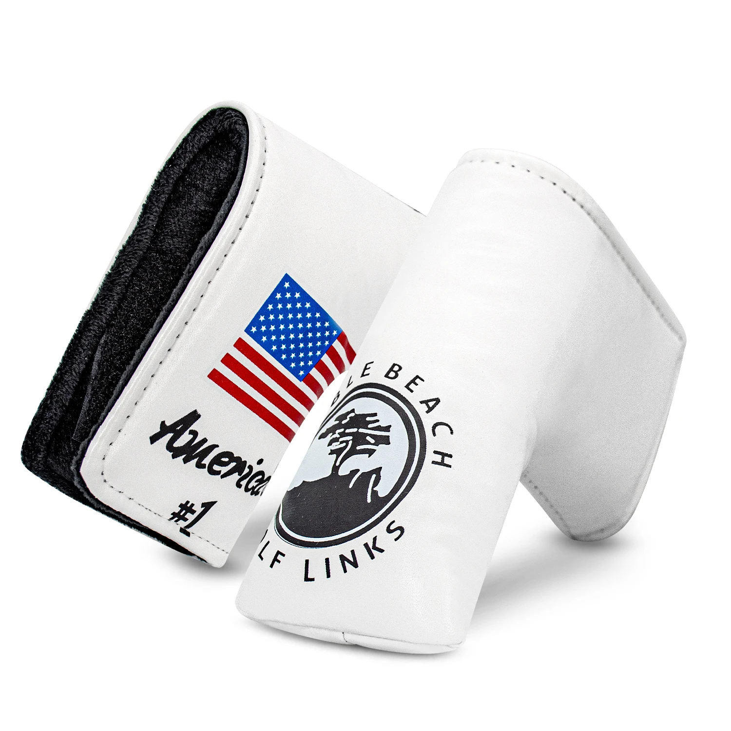 1pc Premium Embroidered Golf Putter Cover - Durable PU, L-Shaped Design, Fits Most Straight Putters