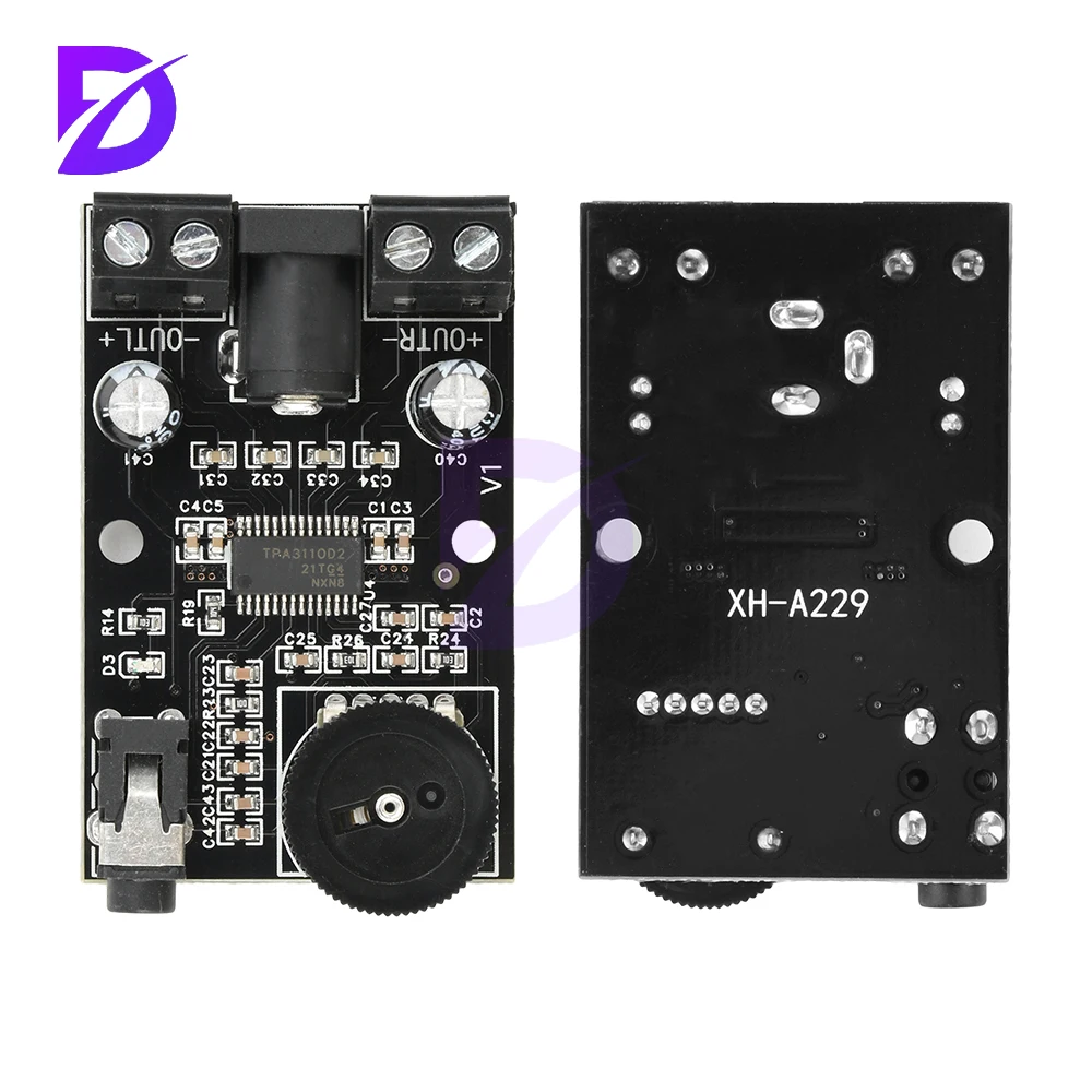 XH-A229 DC12V Mini Digital Amplifier Board Audio Amplifier Dual Channel 15W * 2 Chip TPA3110D2