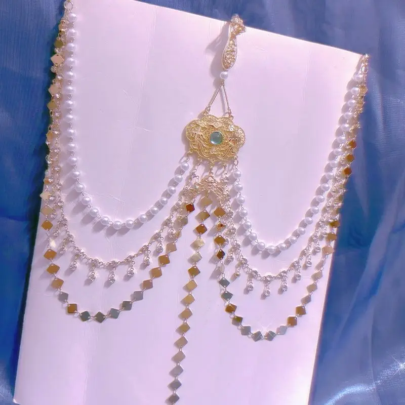 Original Hanfu Chest Pendant Exotic Gold Silver Waist Chain Flying Apsaras Long Tassel Accessories