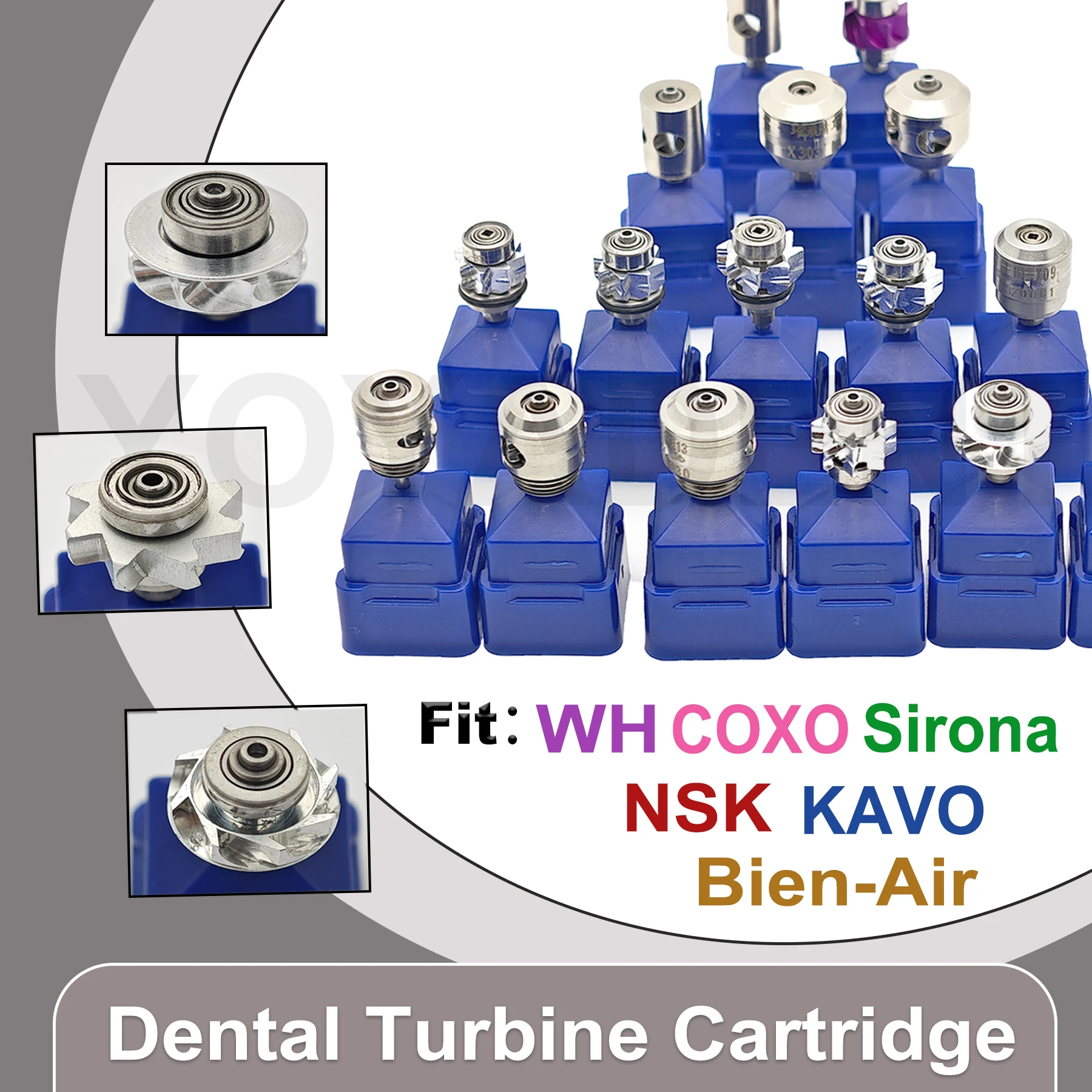 

Картриджи для турбинных роторов, воздушные роторы, совместимые с W-H, NSK, KAVO, COXO, SIRONA, для высокоскоростных наконечников, стоматологические инструменты и аксессуары
