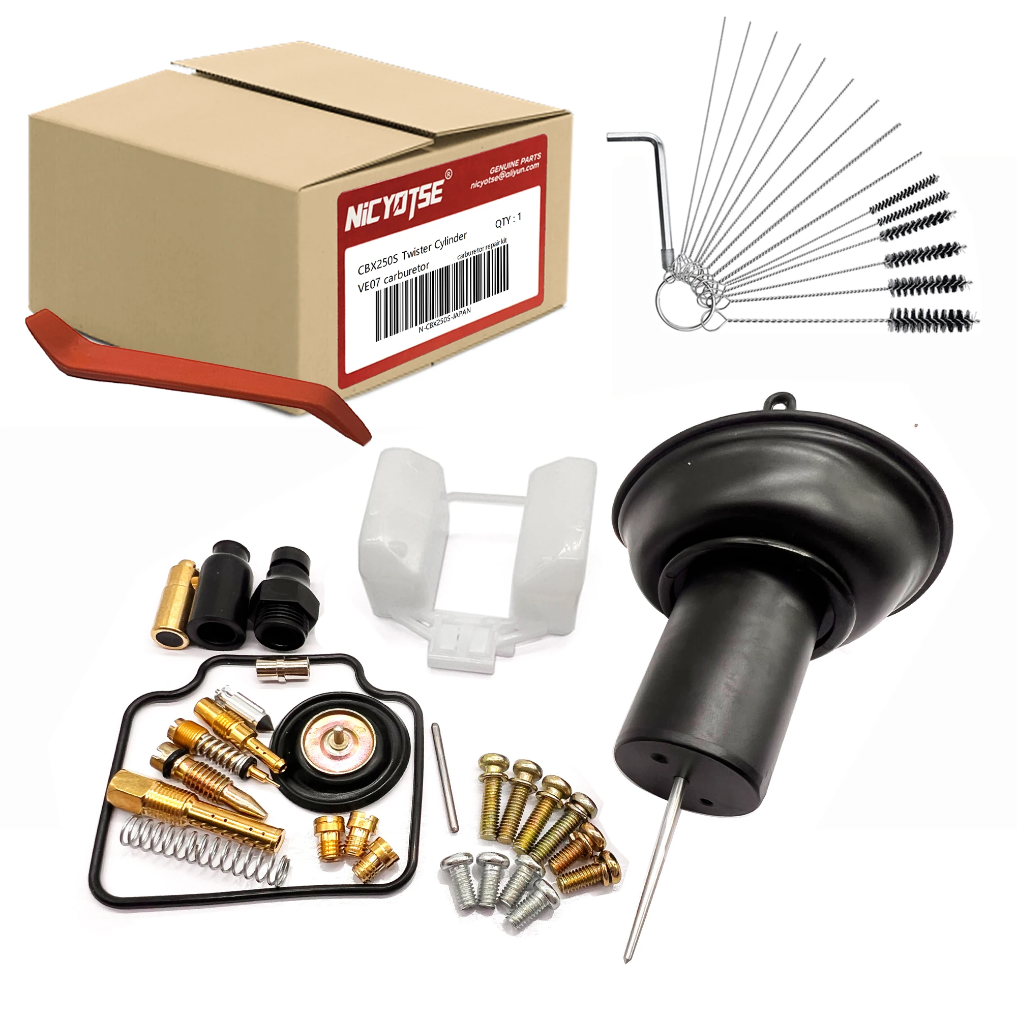 Motocicleta Carburador Repair Kit, versão melhorada, Twister Cilindro, Compatível com HMHonda CBX250S, VE07