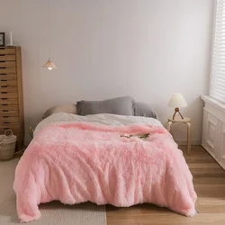 Pink Faux Fur Blankets Soft Fuzzy Fluffy Blankets, Warm Thick Long Hair Shag Lightweight Cozy Throw for Bedroom Sofa Couch Bed