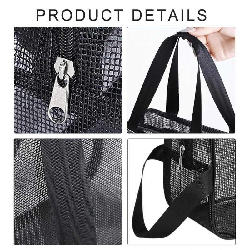 Mesh Shower Bag for Gym Travel Camping and Dorm Room Essential Quick Dry Portable Hanging Toiletry Organizers Handbag