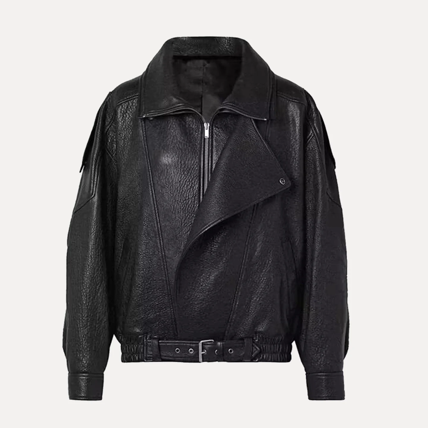 Jaqueta de Couro Solta para Mulheres, Estilo Novo de Outono, Versátil para o Dia a Dia, Manga Longa com Zíper e Bolso