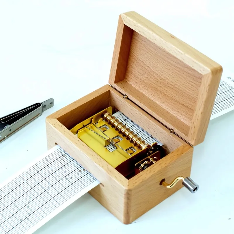 New 30-Note Brass Music Box - Hand Crank Paper Strip DIY Composer, Christmas & Birthday Gift with Customizable Tunes